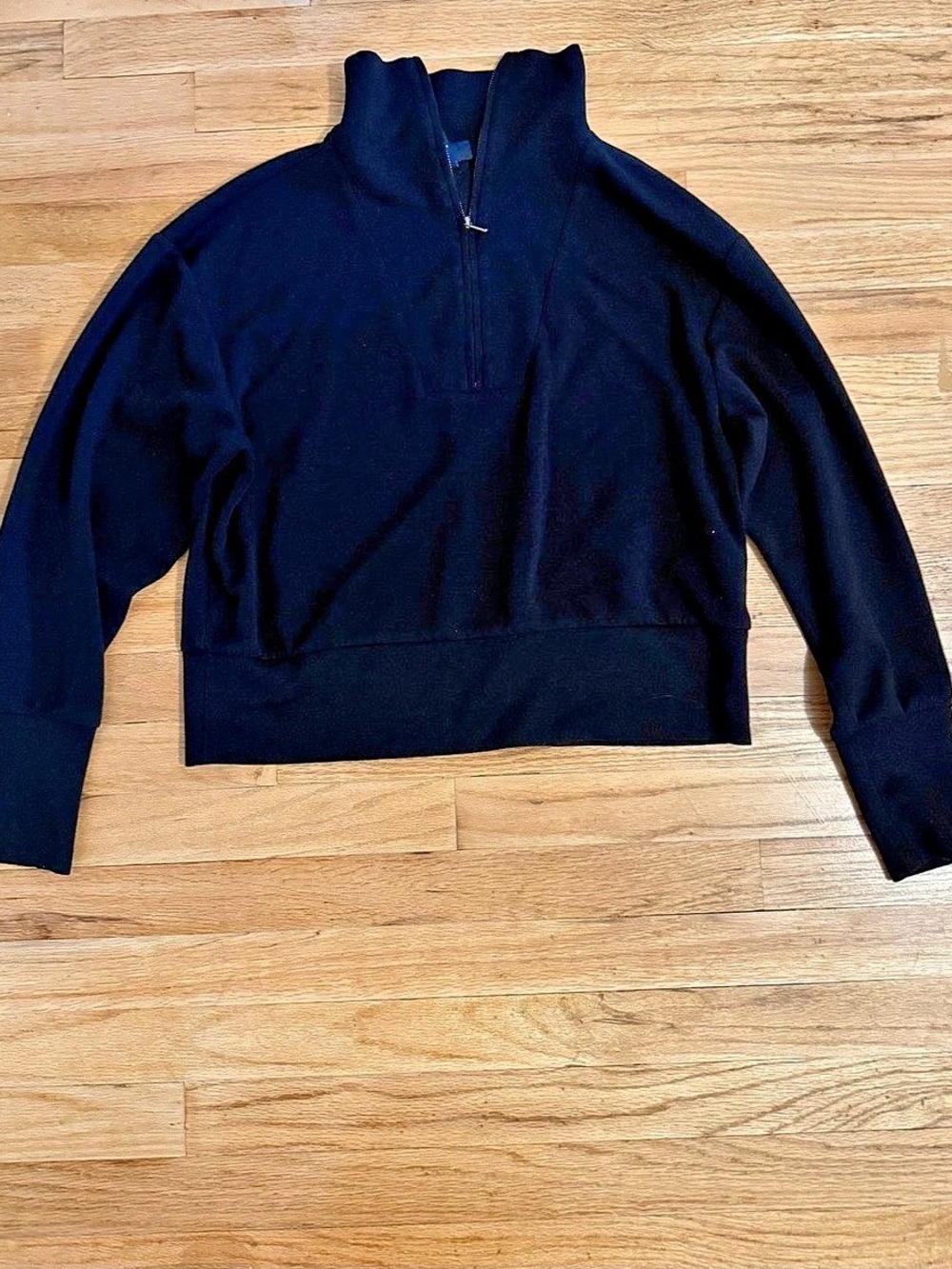 Quarter-Zip Pullover in Black Size Medium